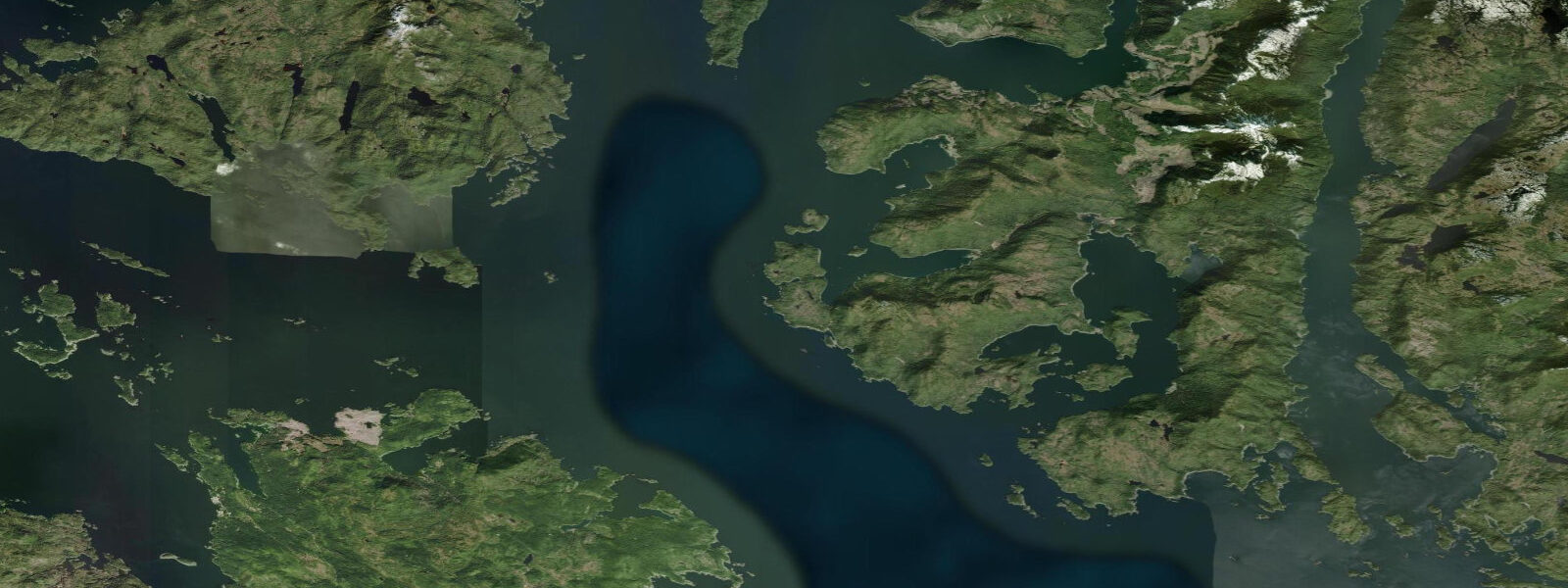 Satellite view of the coast near Mabel Island