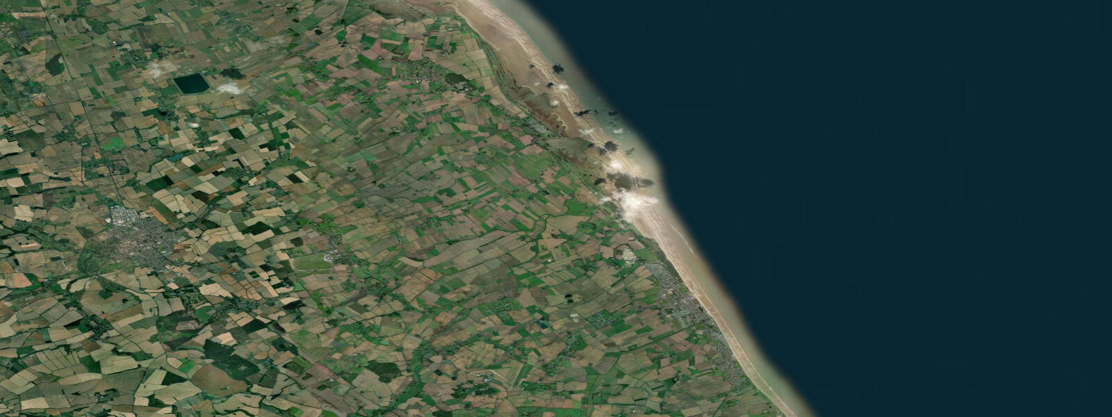 Satellite view of the coast near Mablethorpe