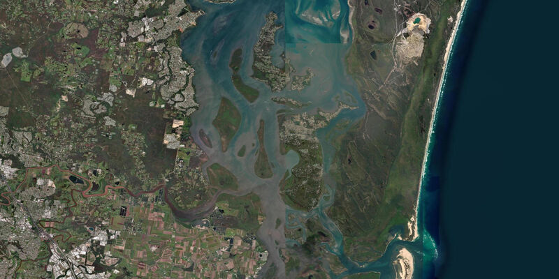 Satellite view of the coast near Macleay Island