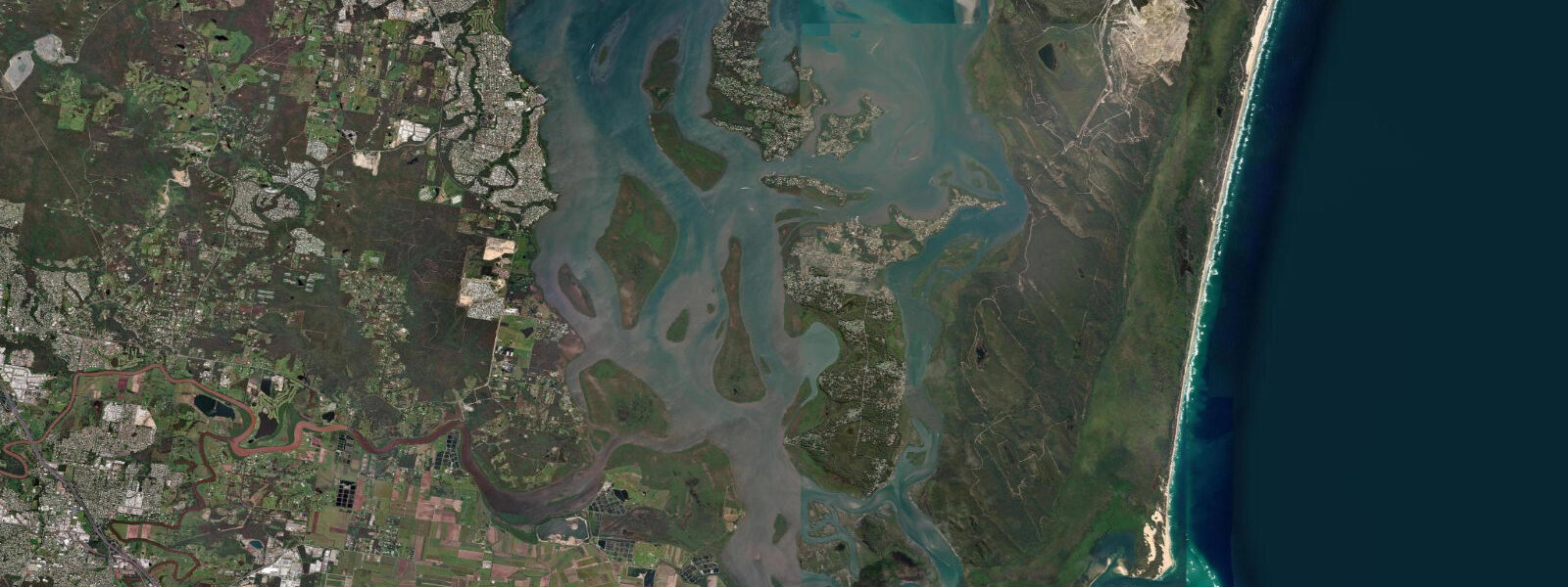 Satellite view of the coast near Macleay Island