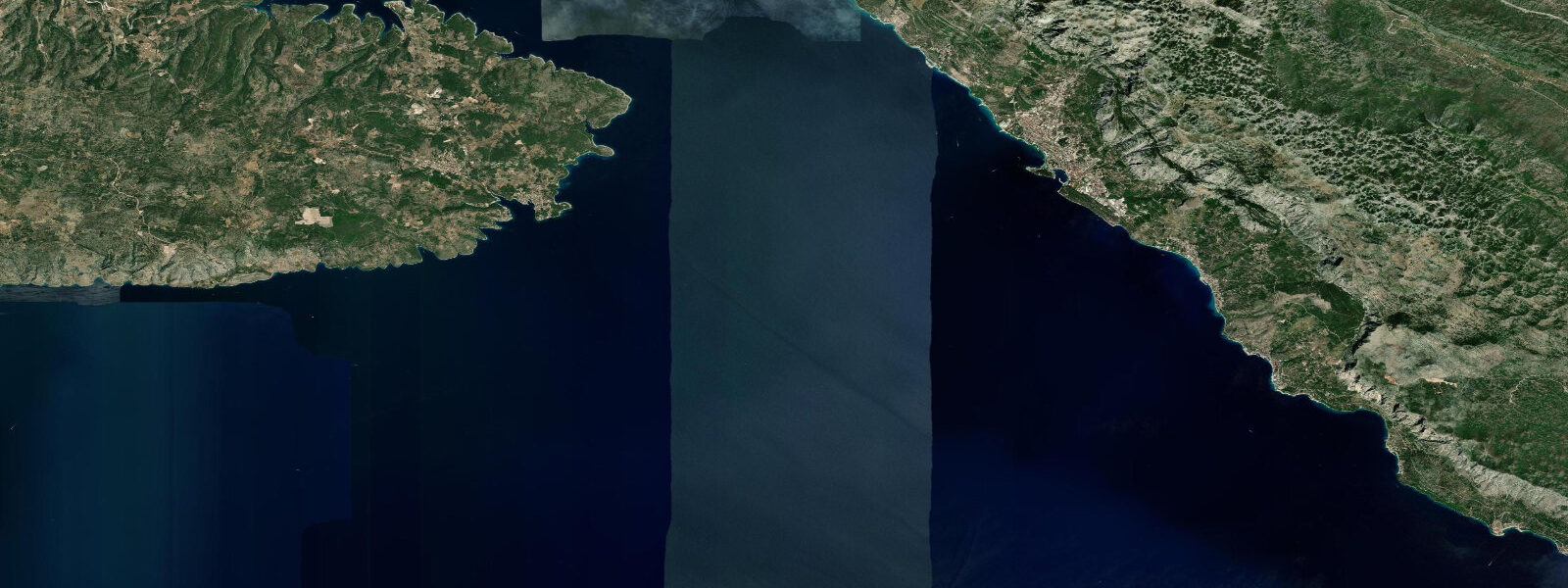 Satellite view of the coast near Makarska, Dalmatia