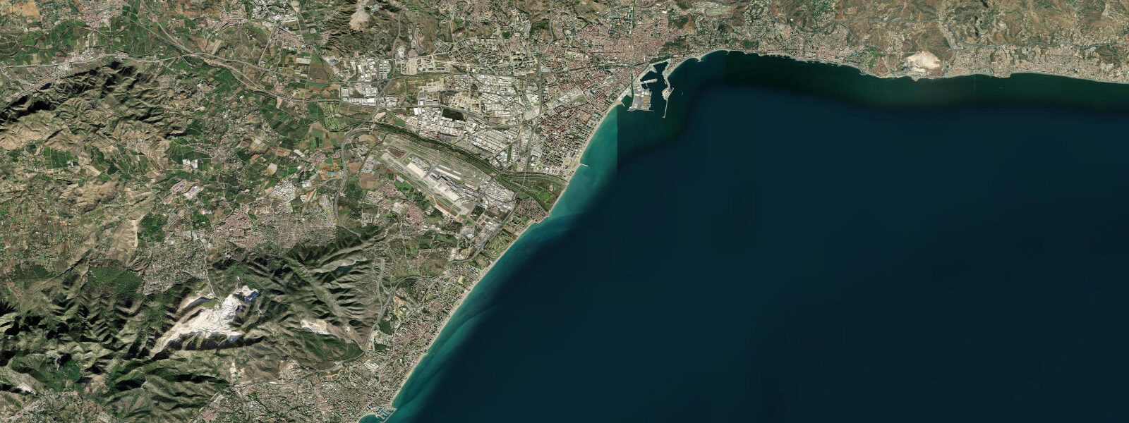 Satellite view of the coast near Malaga