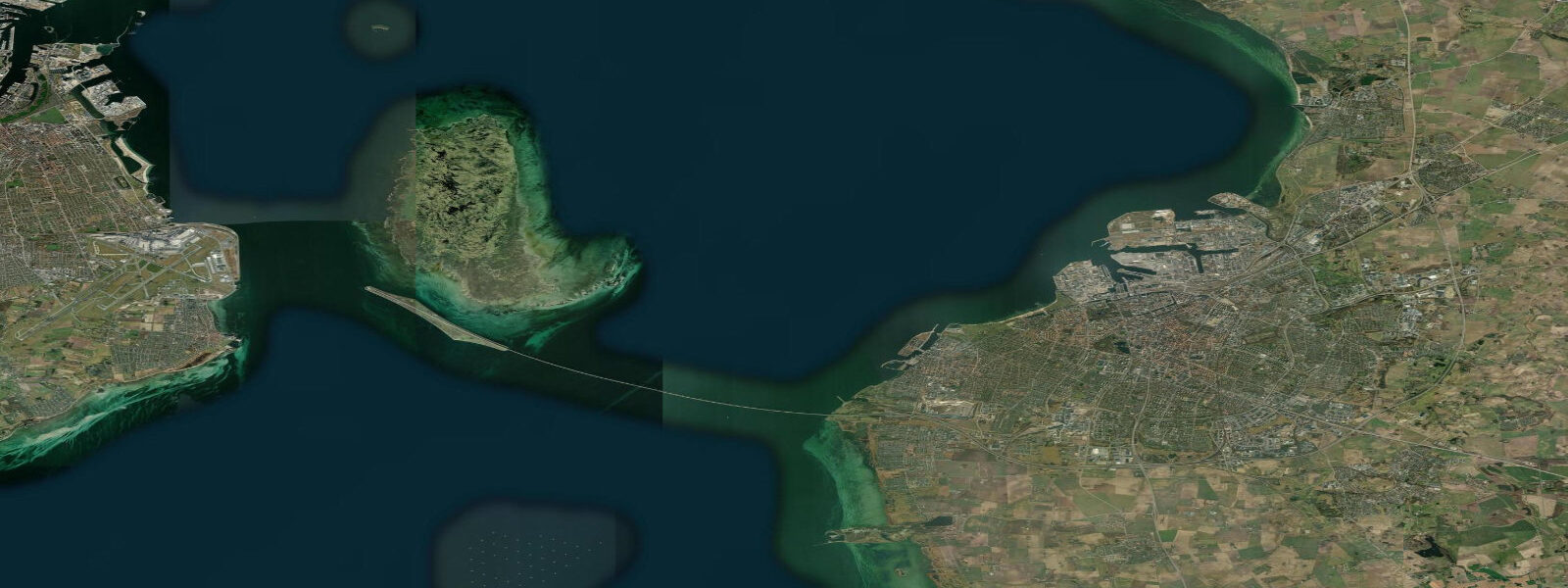 Satellite view of the coast near Malmö