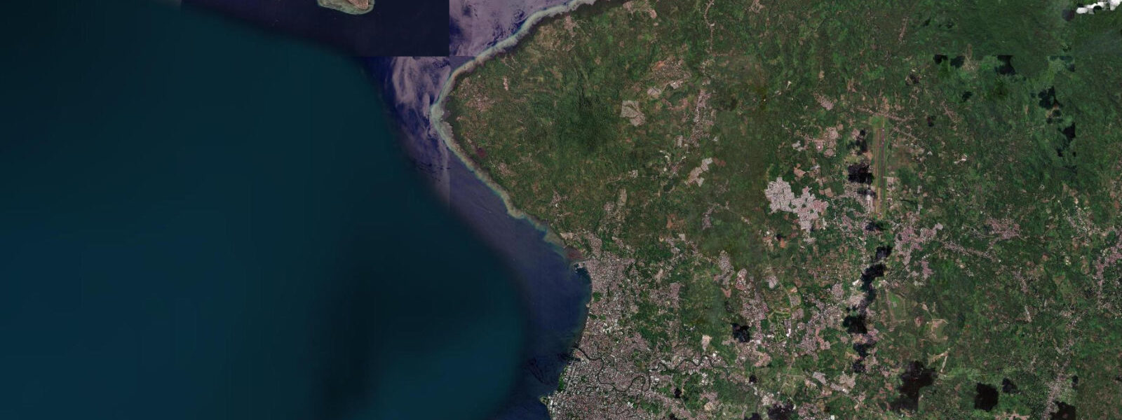 Satellite view of the coast near Manado