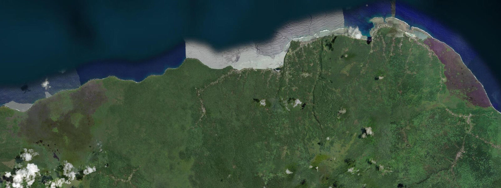 Satellite view of the coast near Manase, Savai'i, Samoa