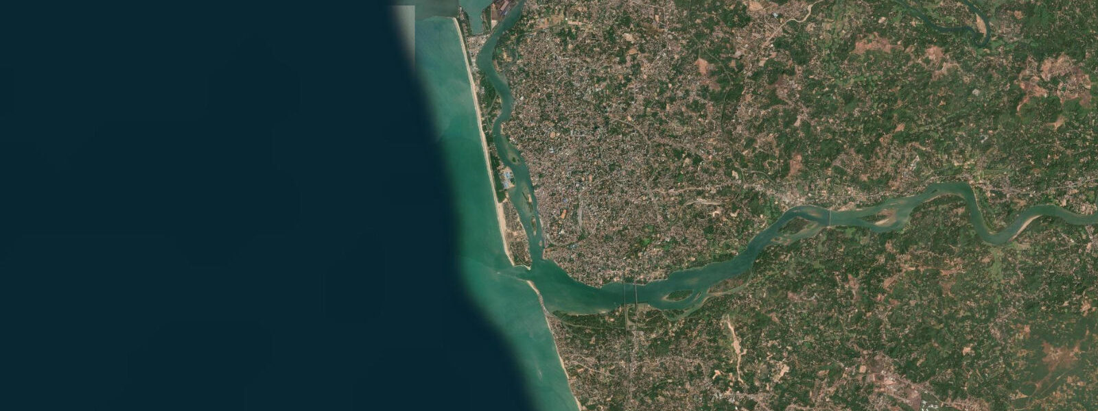 Satellite view of the coast near Mangalore