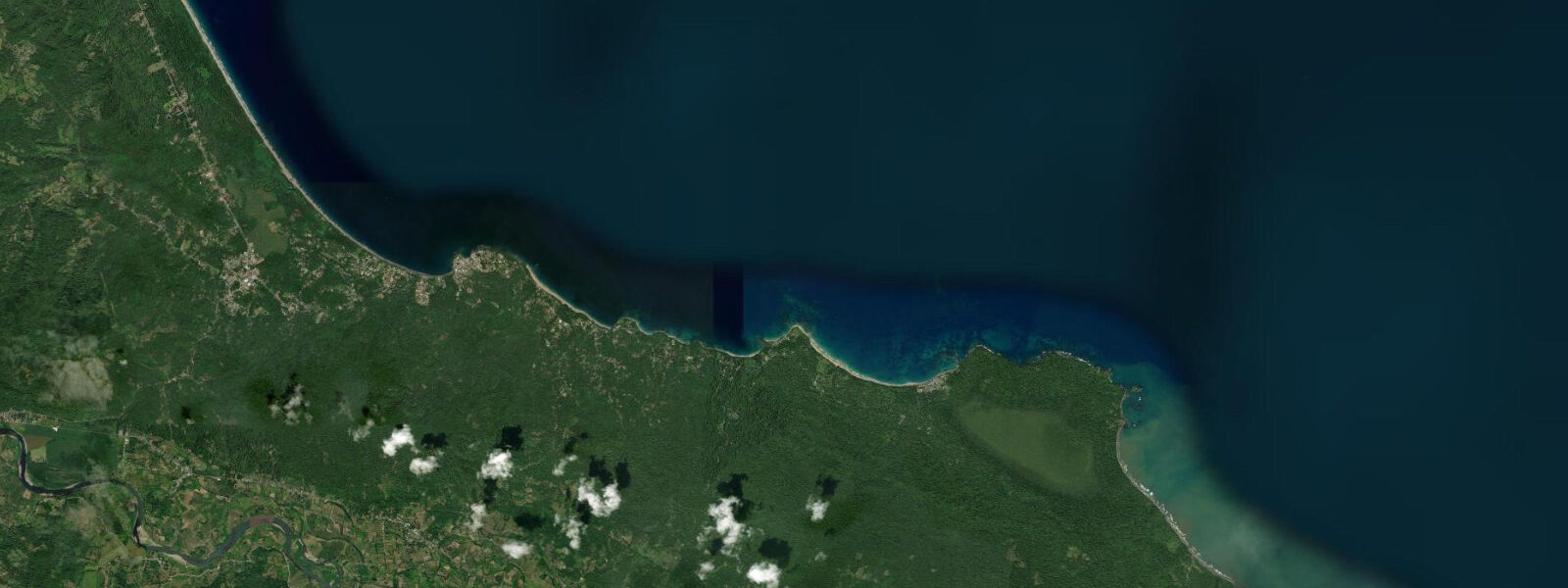 Satellite view of the coast near Manzanillo