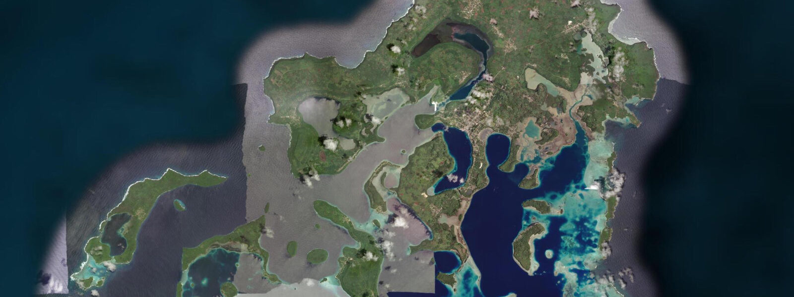 Satellite view of the coast near Mariner's Cave