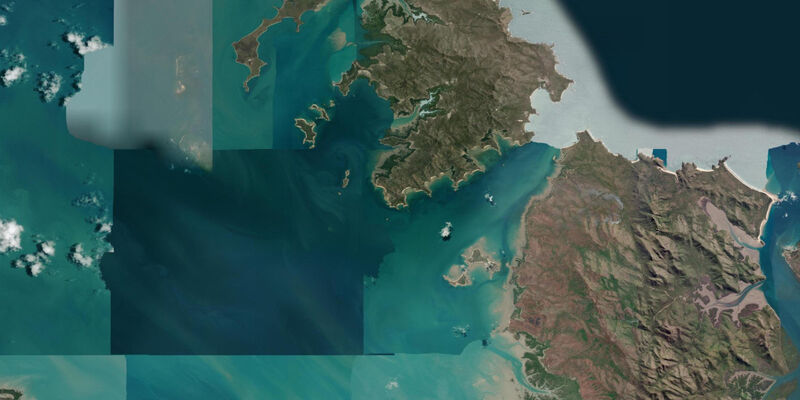Satellite view of the coast near Marquis Island