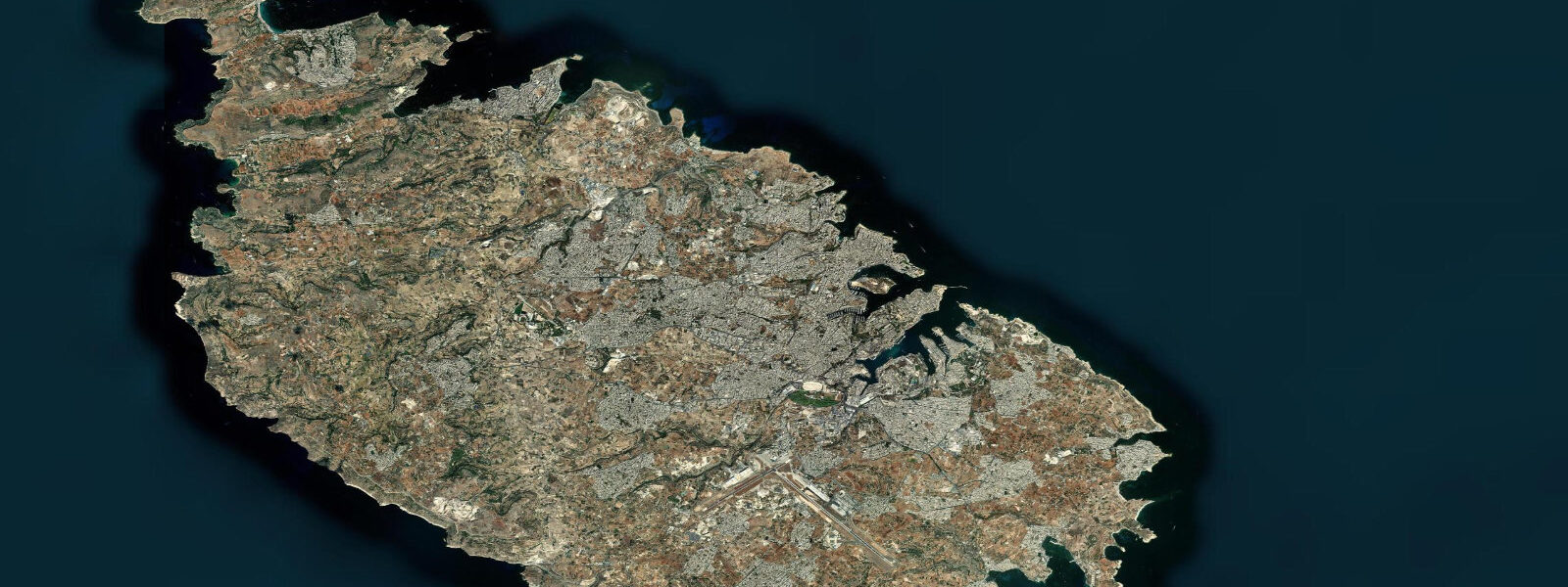 Satellite view of the coast near Marsaskala