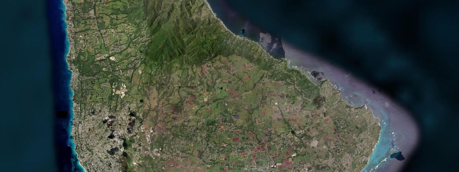 Satellite view of the coast near Martin's Bay