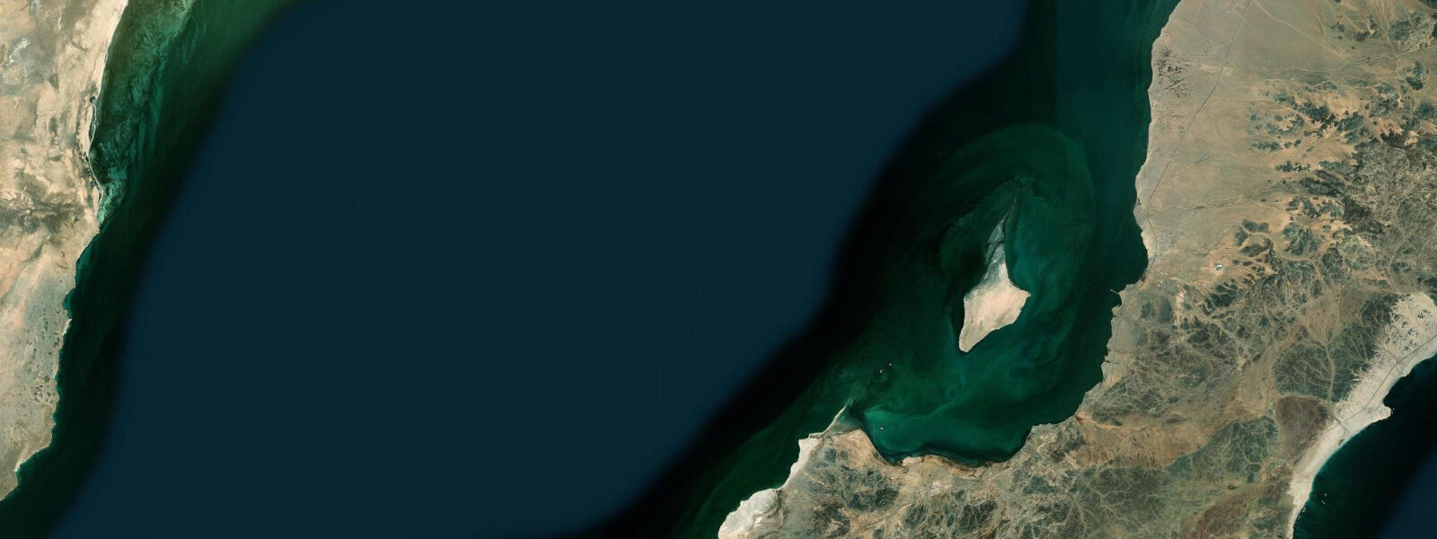 Satellite view of the coast near Masirah Island
