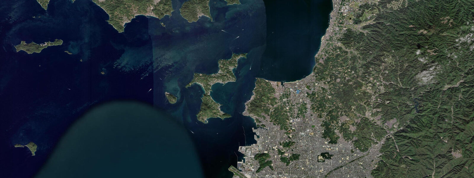 Satellite view of the coast near Matsuyama
