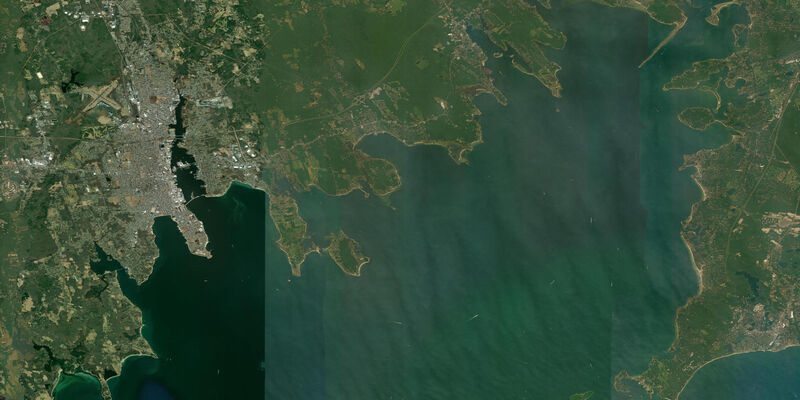 Satellite view of the coast near Mattapoisett