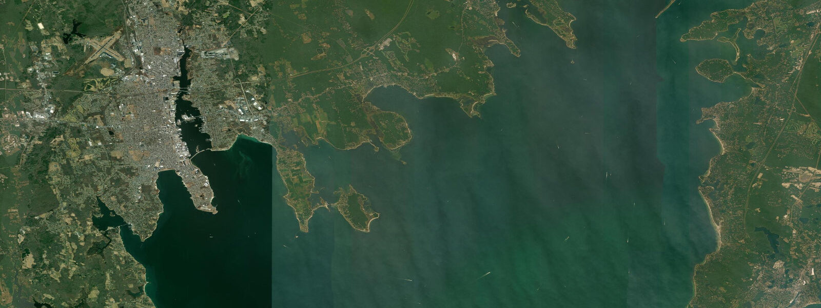 Satellite view of the coast near Mattapoisett