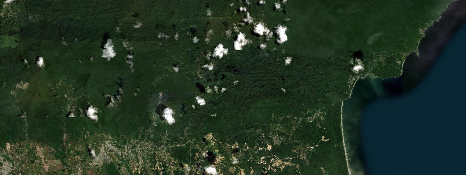 Satellite view of the coast near Matura Bay, Trinidad