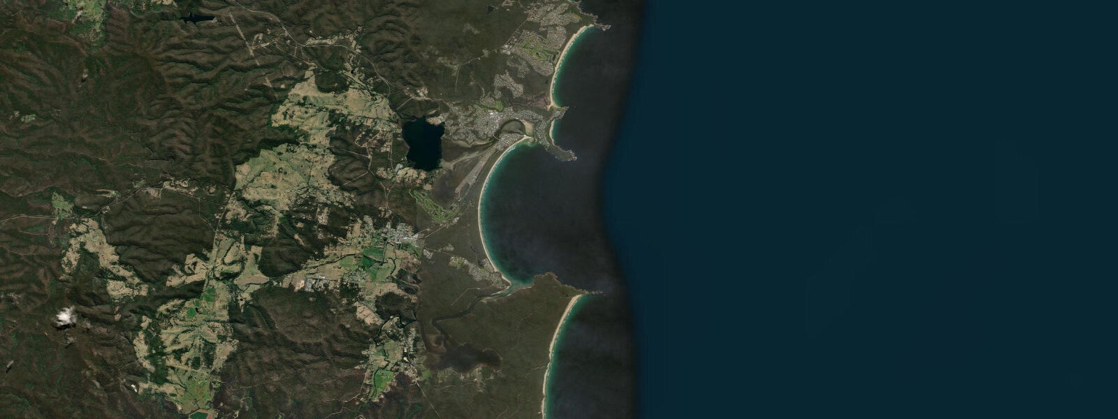Satellite view of the coast near Merimbula