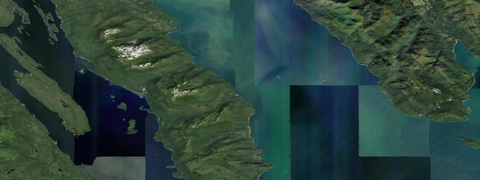 Satellite view of the coast near Midway Islands