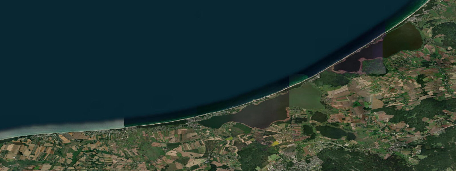 Satellite view of the coast near Mielno