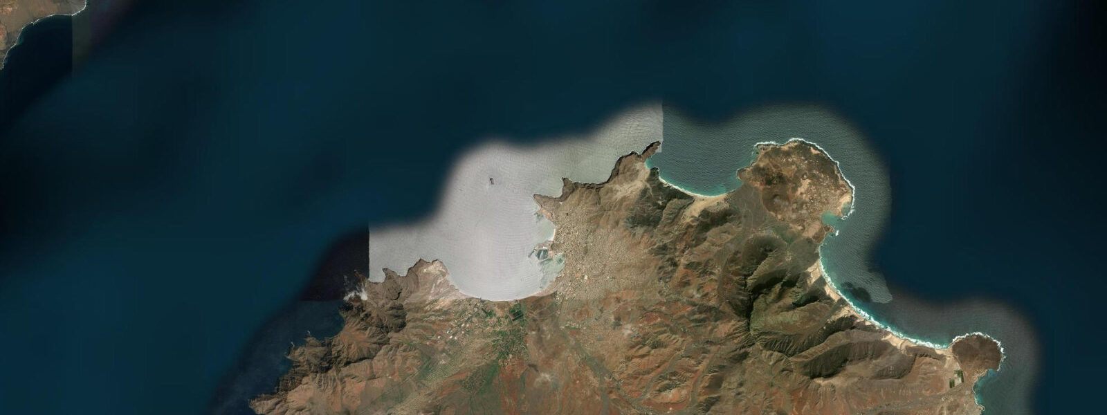 Satellite view of the coast near Mindelo