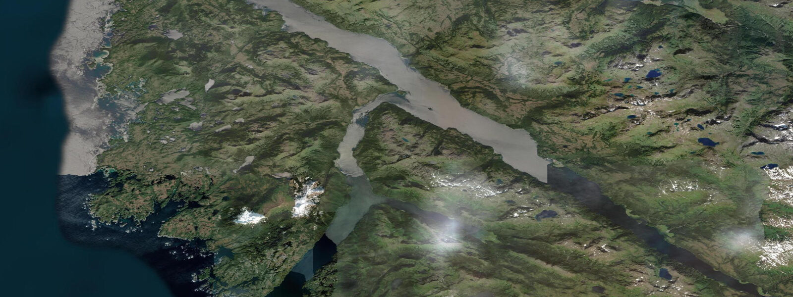 Satellite view of the coast near Miner Island
