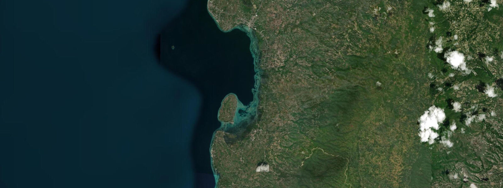 Satellite view of the coast near Moalboal