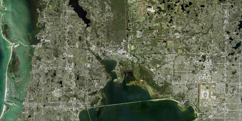 Satellite view of the coast near Mobbly Bayou