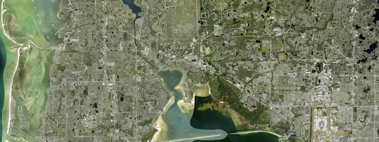 Satellite view of the coast near Mobbly Bayou