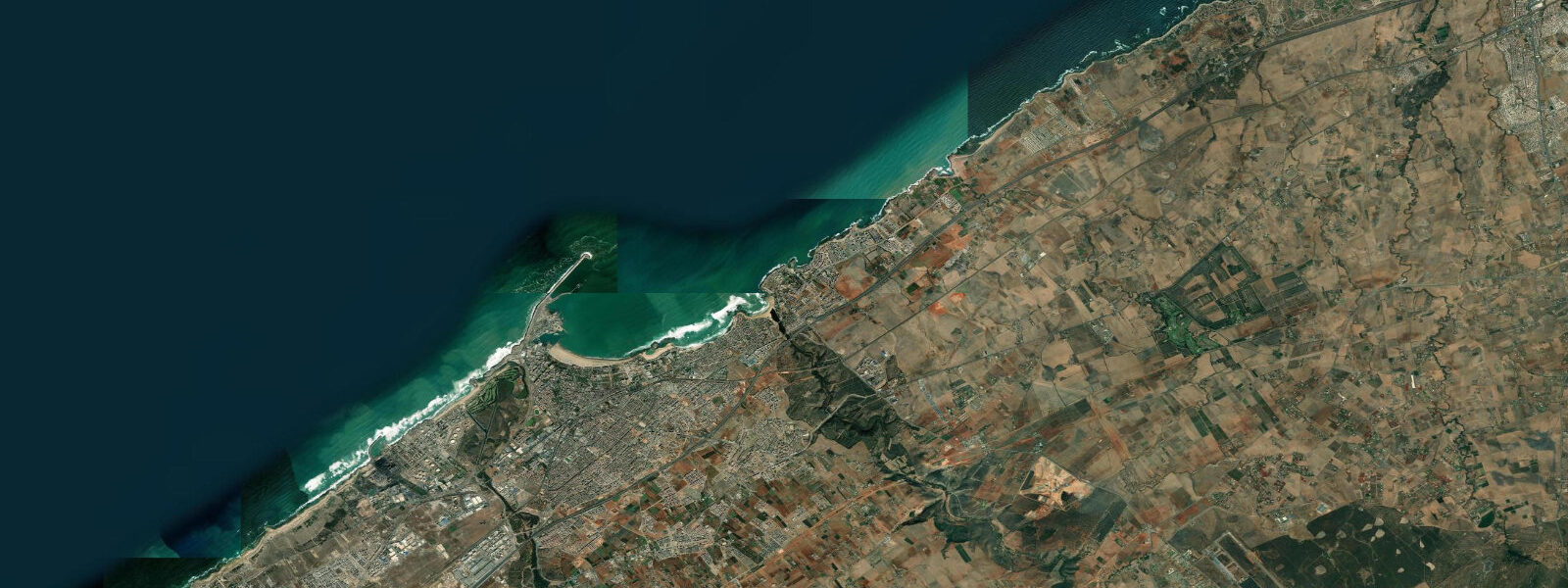 Satellite view of the coast near Mohammedia, Casablanca-Settat
