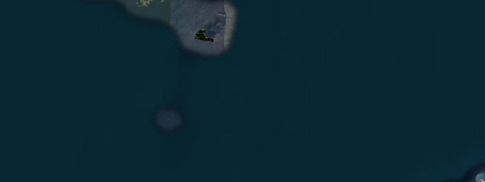 Satellite view of the coast near Mokohinau Island