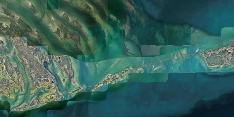 Satellite view of the coast near Molasses Key