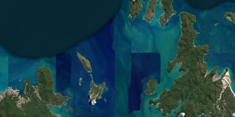 Satellite view of the coast near Molle Island