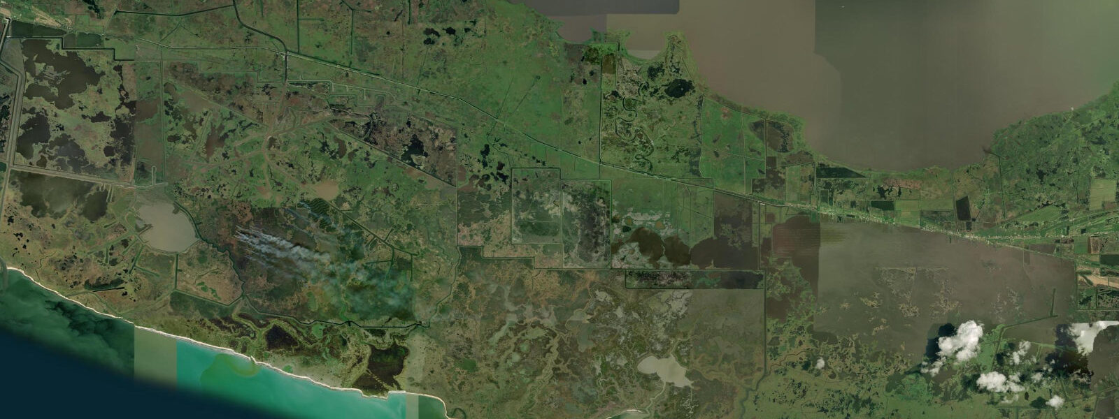 Satellite view of the coast near Money Island