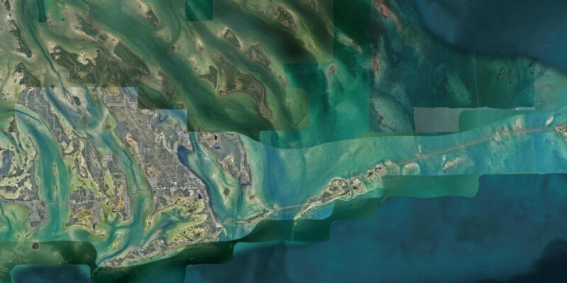 Satellite view of the coast near Money Key