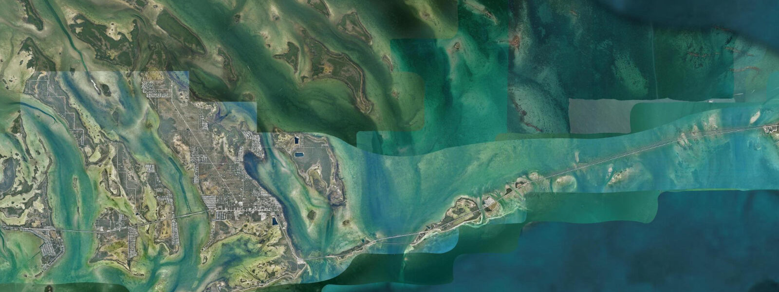 Satellite view of the coast near Money Key