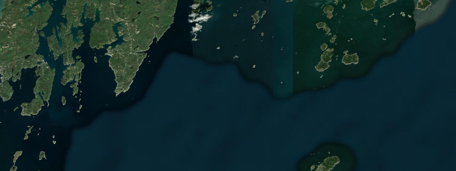 Satellite view of the coast near Monhegan Island