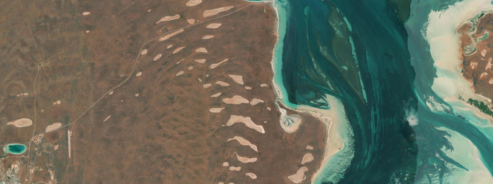 Satellite view of the coast near Monkey Mia