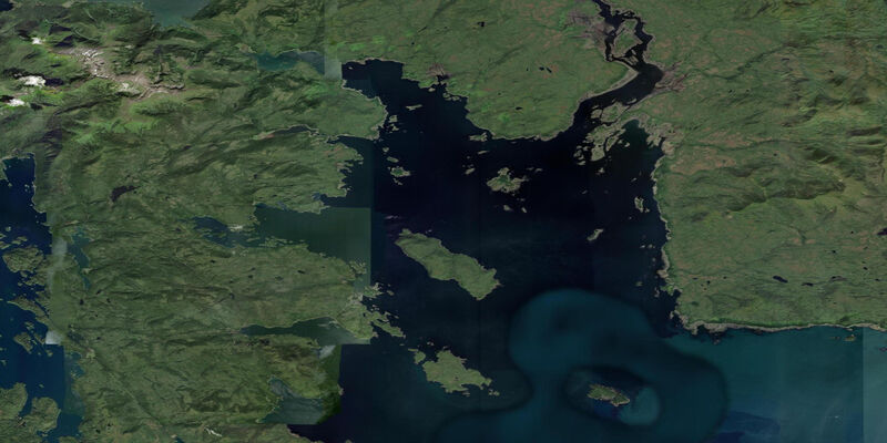 Satellite view of the coast near Monte Carlo Island