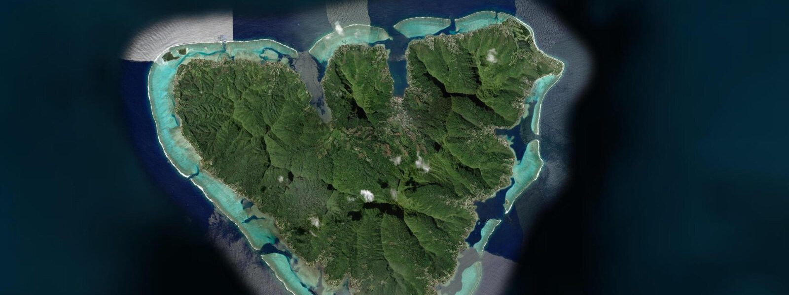 Satellite view of the coast near Moorea