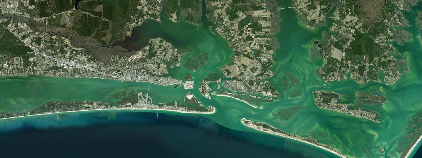 Satellite view of the coast near Morehead City