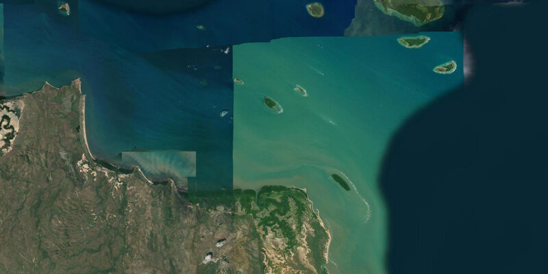Satellite view of the coast near Morris Island