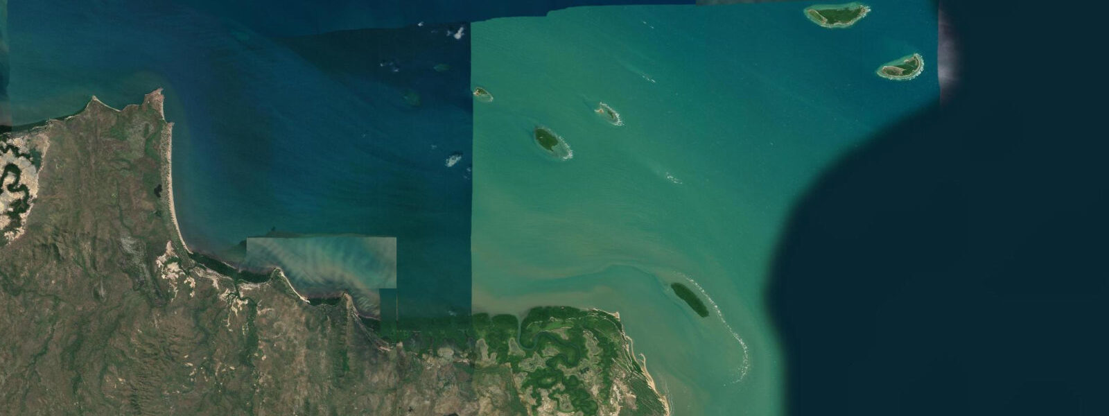 Satellite view of the coast near Morris Island