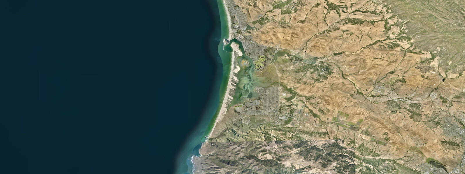 Satellite view of the coast near Morro Bay