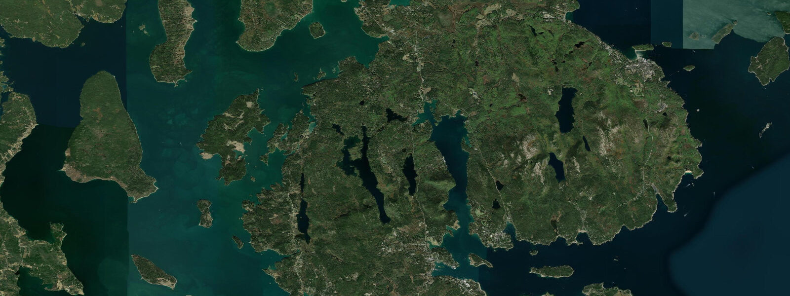 Satellite view of the coast near Mount Desert