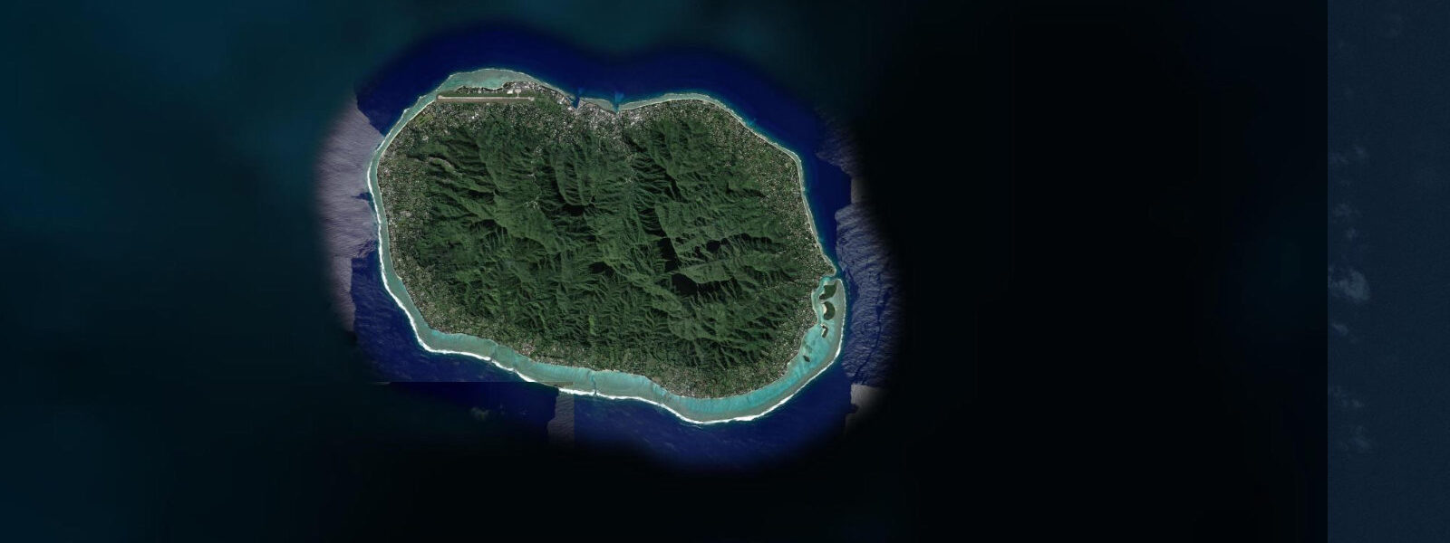 Satellite view of the coast near Muri Beach, Rarotonga