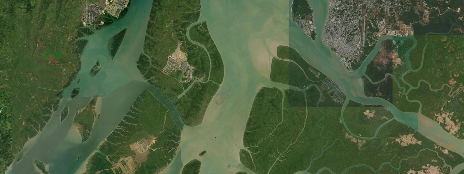 Satellite view of the coast near Myeik