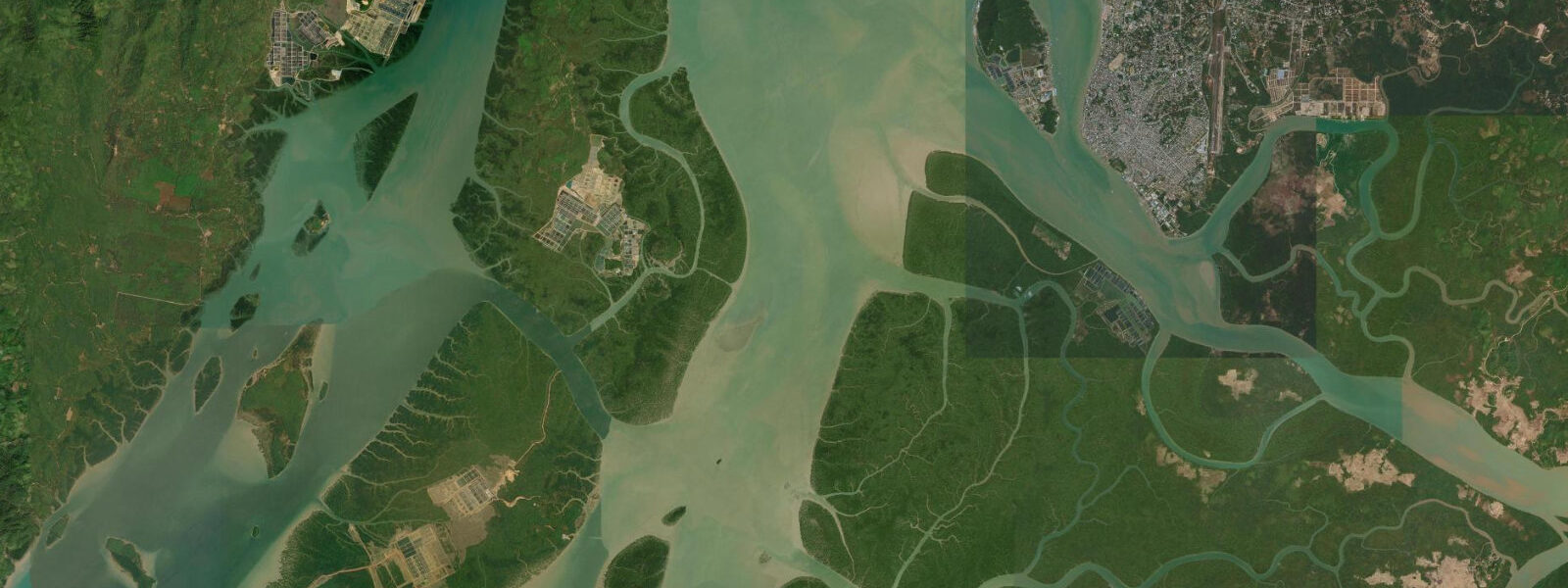 Satellite view of the coast near Myeik (Mergui), Myanmar