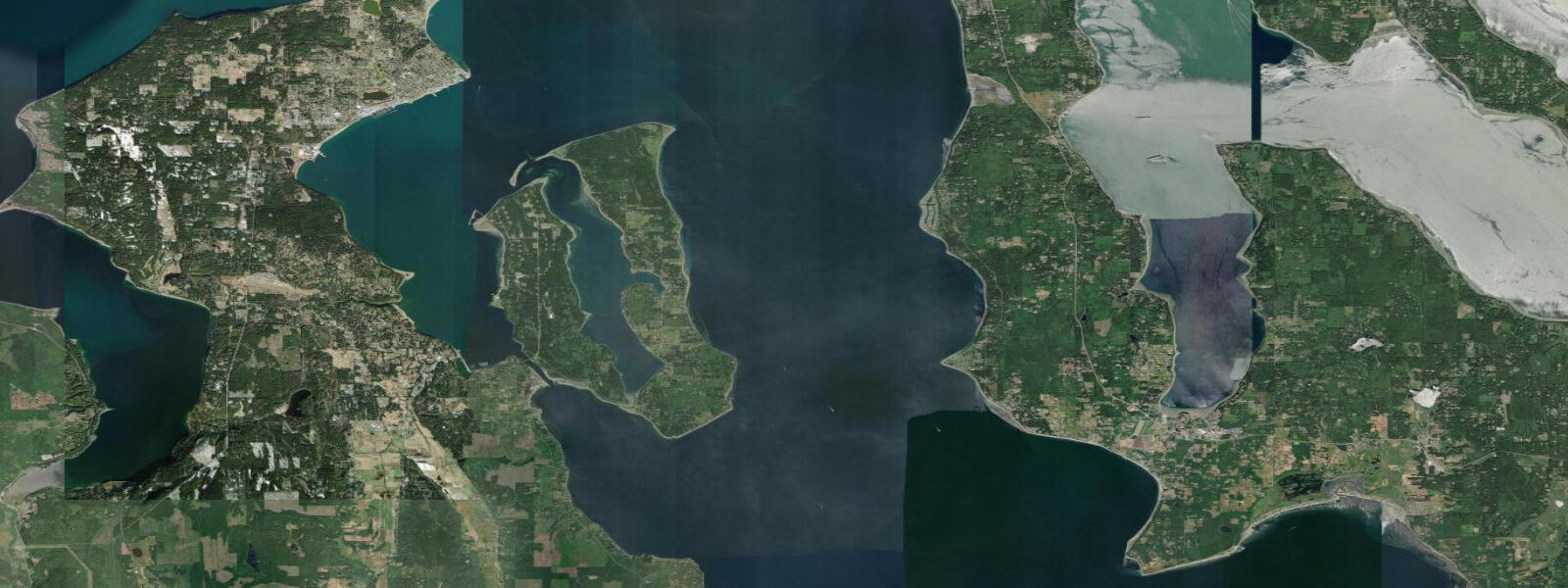 Satellite view of the coast near Mystery Bay