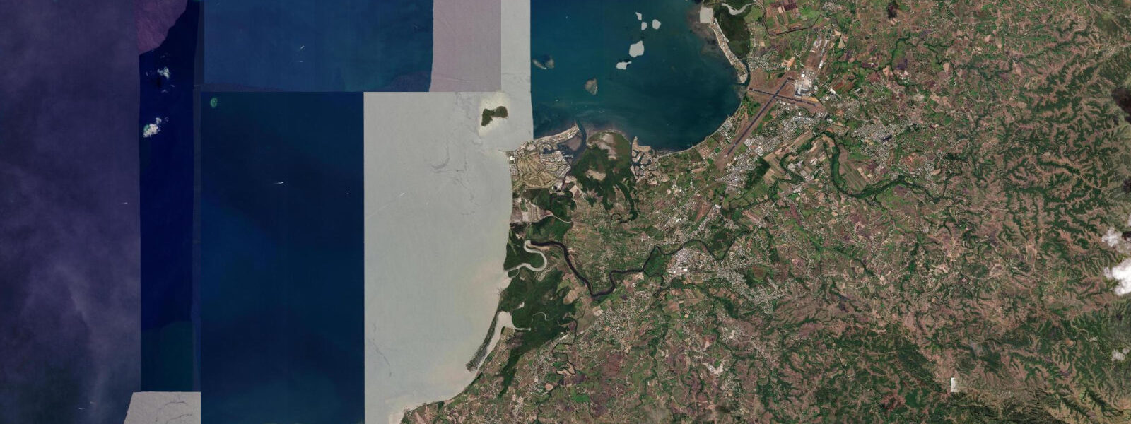 Satellite view of the coast near Nadi Coast