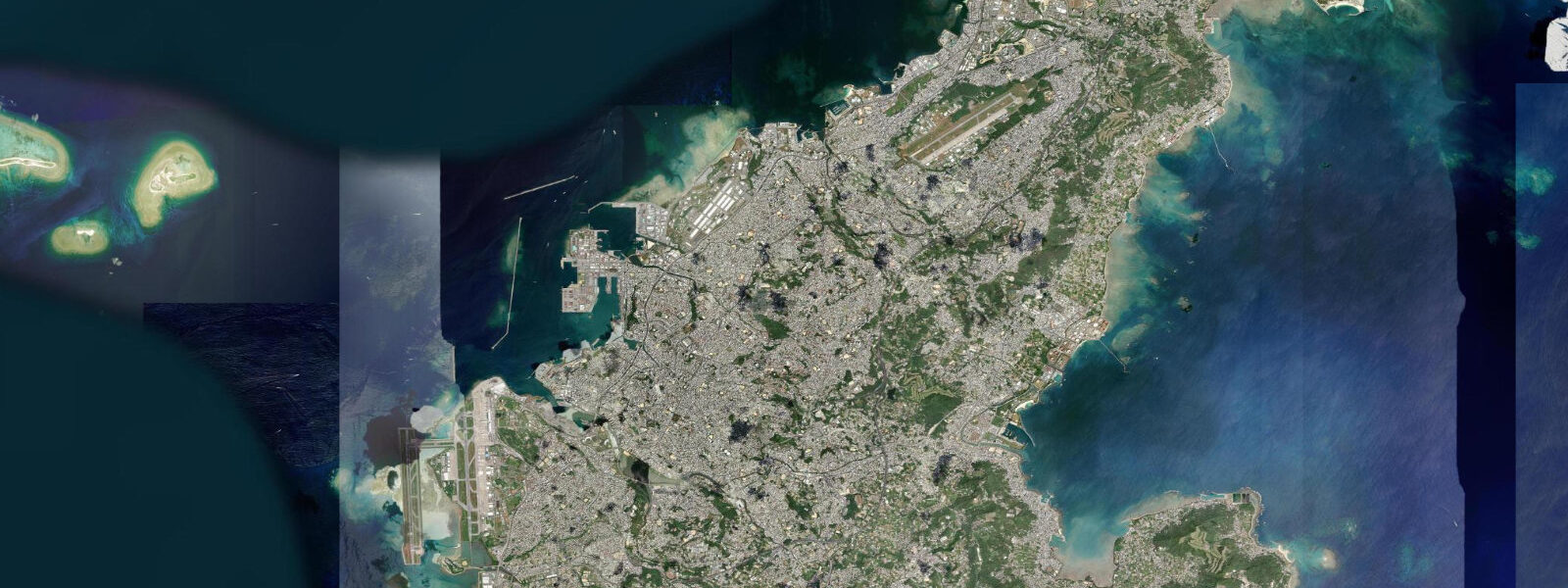 Satellite view of the coast near Naha